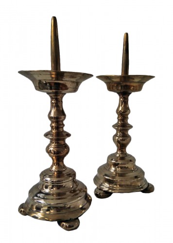 A pair of Baluster Pricket Candlesticks 
