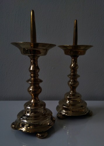 A pair of Baluster Pricket Candlesticks  - Lighting Style Renaissance