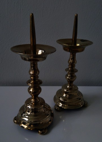 Lighting  - A pair of Baluster Pricket Candlesticks 