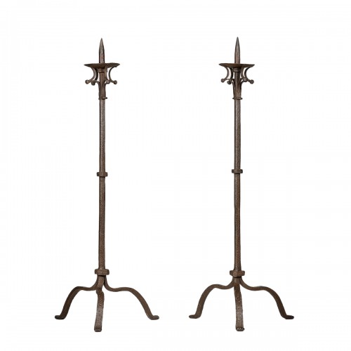 A Pair of Gothic Pricket Candlesticks