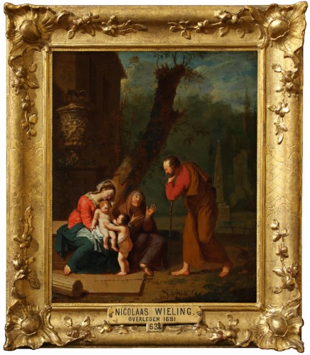 Anselmus Weeling (1675-1747) - La Sainte Famille avec Saint Jean-Baptiste et Elisabeth - Tableaux et dessins Style Louis XIV