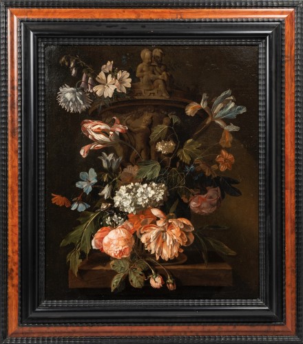 Bouquet de fleurs signé Willem GRASDORP (1678-1723) - Tableaux et dessins Style 