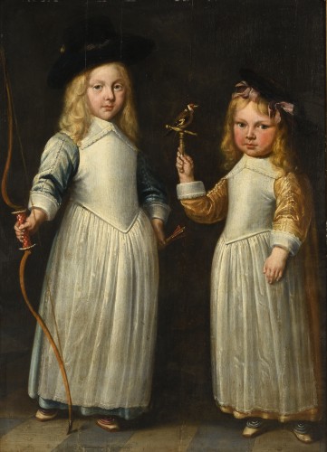 Portrait de deux enfants attribué à Jacob Gerritz CUYP (1594-1651) - Tableaux et dessins Style 