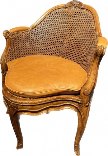 Fauteuil de bureau dit 'Couillard' estampillé Etienne MEUNIER époque Louis XV - Franck Anelli Fine Art