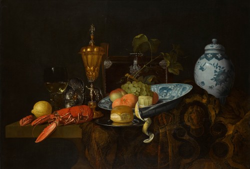 Still life with lobster and vase - Claes BERGOIJS (?-1668)