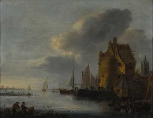 Vue d'un port par Egbert Lievensz VAN DER POEL (1621-1664) - Tableaux et dessins Style 