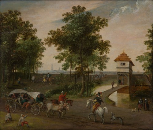L'arrivée du convoi par Jacob GRIMMER (1525-1590)