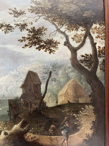 ANTON MIROU (1570-1661) - Promenade à l’orée du village  - Tableaux et dessins Style 