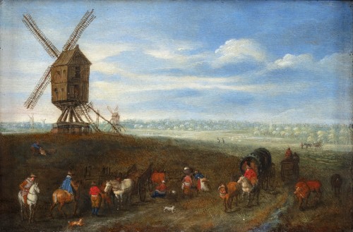 Paysans près d'un moulin par Joseph VAN BREDAEL (1688-1739)