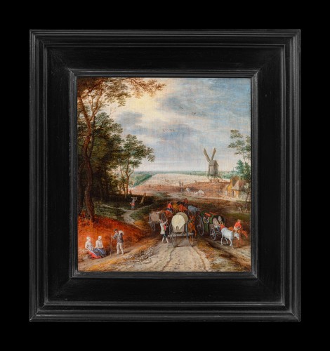 Paysans et charrette par PIETER GYSELS 51621-1690) - Tableaux et dessins Style 