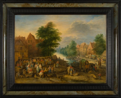 Scène de village animée - Théobald MICHAU (1676-1755) - Tableaux et dessins Style 