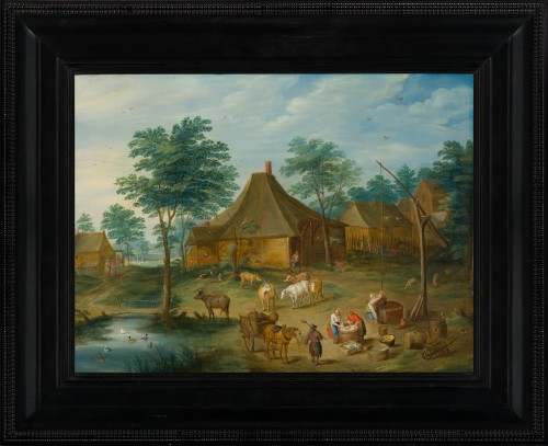 Scene at the farm - Attributed to Balthazar Beschey (1708-1776) - Paintings & Drawings Style 