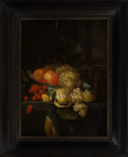 Nature morte au hanap et coupe de fruits - École hollandaise du 18e siècle - Tableaux et dessins Style 