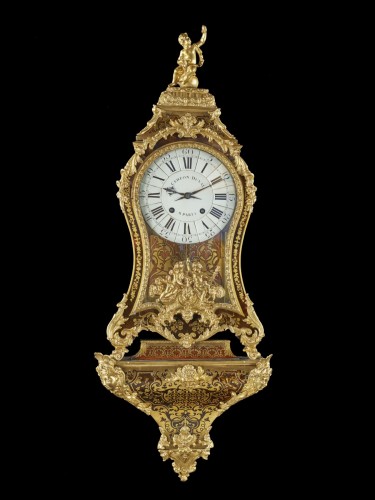 Horlogerie Cartel - Cartel et sa console d'applique d'époque Louis XV Estampille de Nicolas Marchand