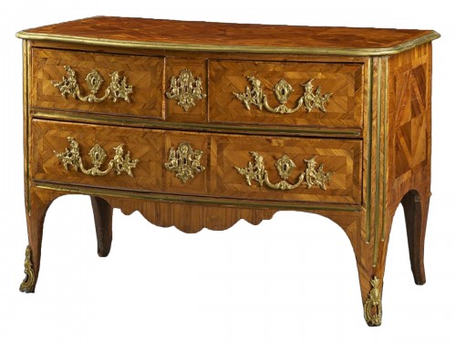 An early Louis XV gilt-bronze mounted and kingwood commode 