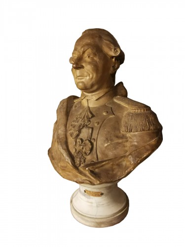 Rare buste représentant le Bailly de Suffren. 1729-1789