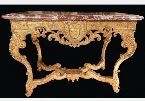 Regence period gilded wood game table - Furniture Style French Regence