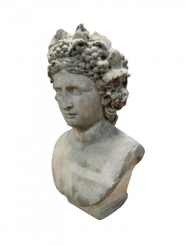 Stone bust representing Bacchus