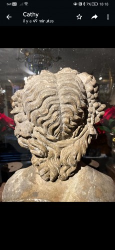 Sculpture  - Stone bust representing Bacchus