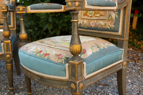 Paire de fauteuils laqués - Sièges Style Directoire