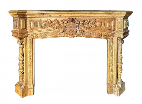 Solid oak mantel