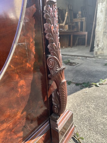 Bed in Cuban mahogany - Restauration - Charles X