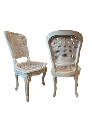 Série de six chaises cannées d’époque Louis XV