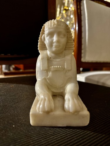 Carrara marble sphinx - Sculpture Style Empire