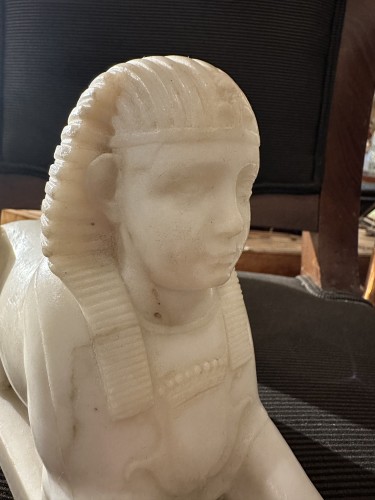 19th century - Carrara marble sphinx