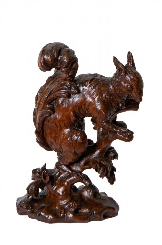 Écureuil sculpté en tilleul, Allemagne XVIIIe siècle