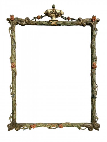 Grand cadre polychrome d'époque Louis XVI