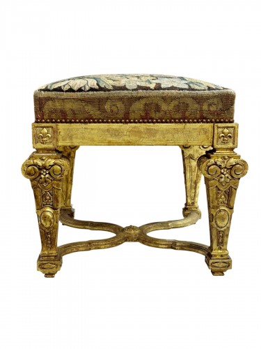 Paire de tabourets fin 19e de style Louis XIV
