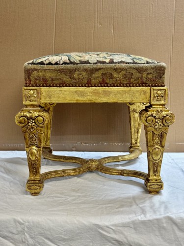 Paire de tabourets fin 19e de style Louis XIV - Sièges Style 