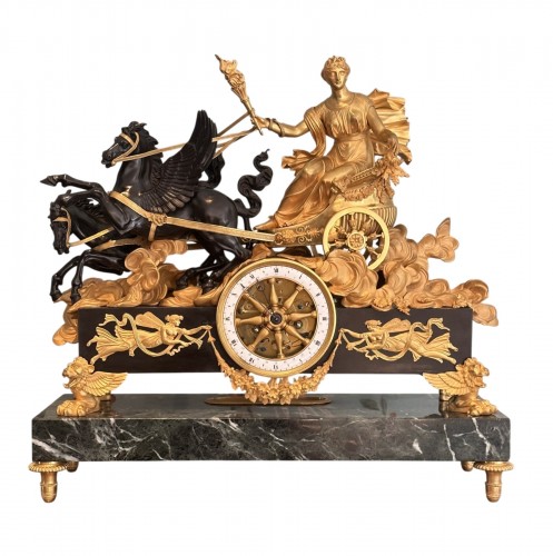 Importante pendule de cheminée d’époque Empire