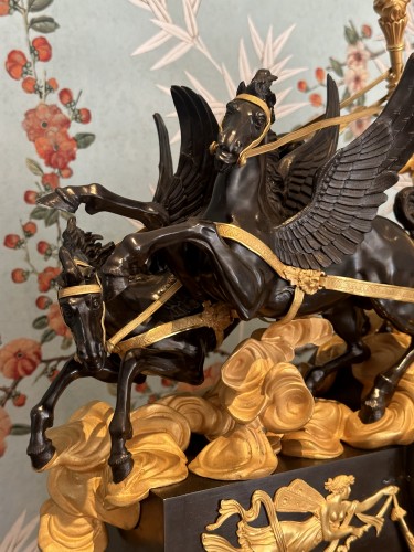 XIXe siècle - Importante pendule de cheminée d’époque Empire