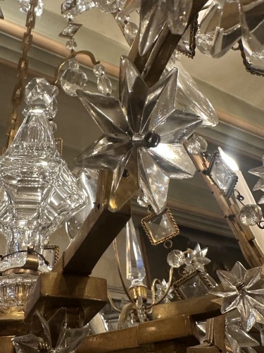 XIXe siècle - Grand lustre à huit bougies