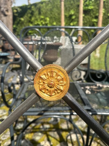 Banc d’intérieur en acier - Restauration - Charles X