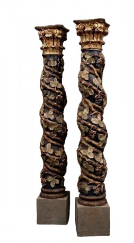 Paire de colonnes baroques
