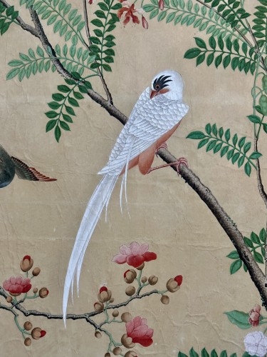 XVIIIe siècle - Grand papier peint chinois fin XVIIIe siècle