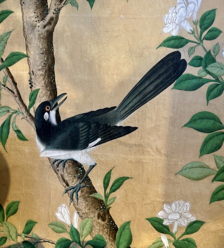Antiquités - Grand papier peint chinois fin XVIIIe siècle
