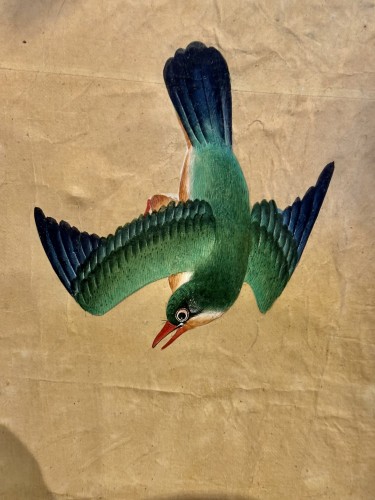 Antiquités - Grand papier peint chinois fin XVIIIe siècle