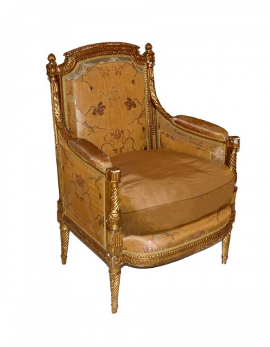 possibly by Louis I Cresson, Armchair (bergère) (one of a pair), French,  Paris