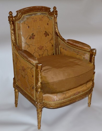 Bergere d’epoque Louis XVI par Louis Charles Carpentier - Louis XVI