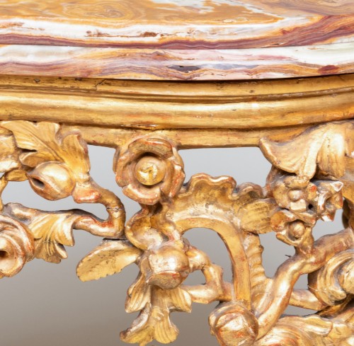 Furniture  - Italian Rococo Carved Giltwood Console Table