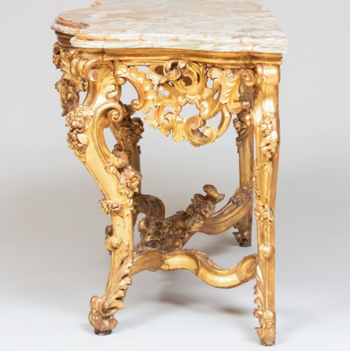 Louis XV - Italian Rococo Carved Giltwood Console Table