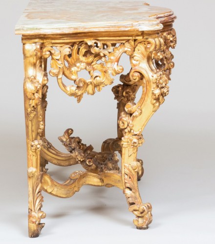 Antiquités - Italian Rococo Carved Giltwood Console Table