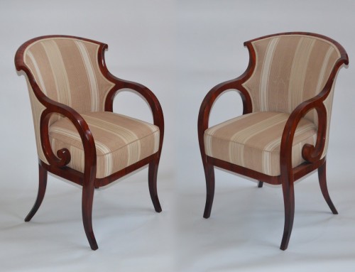 Pair of Neoclassical period, Biedermeier fauteuils - 