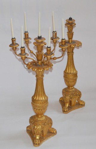 Pair of Italian, Neoclassical period candelabras - 