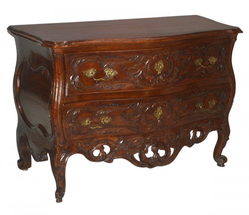 Magnifique commode (sauteuse) d’epoque Louis XV, Nimoise