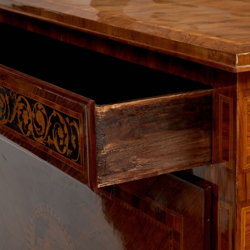 Antiquités - Secretaire a abbatant d’epoque neoclassique, Italie de Nord (Region Lombardie)